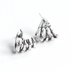 Retro Skeleton Hand Stud Earrings Punkgoth Style