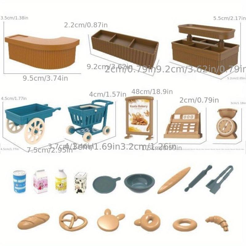 DIY Doll House Mini Furniture Model for Kids - Forest Animal Family Bakery
