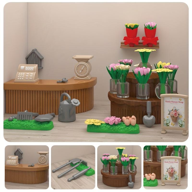 DIY Doll House Mini Furniture Model for Kids - Forest Animal Family Bakery