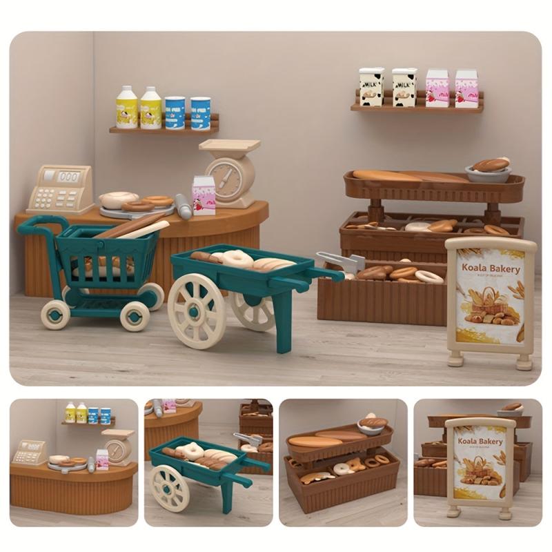 DIY Doll House Mini Furniture Model for Kids - Forest Animal Family Bakery