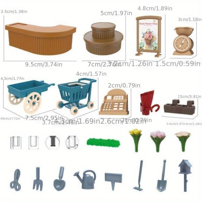 DIY Doll House Mini Furniture Model for Kids - Forest Animal Family Bakery