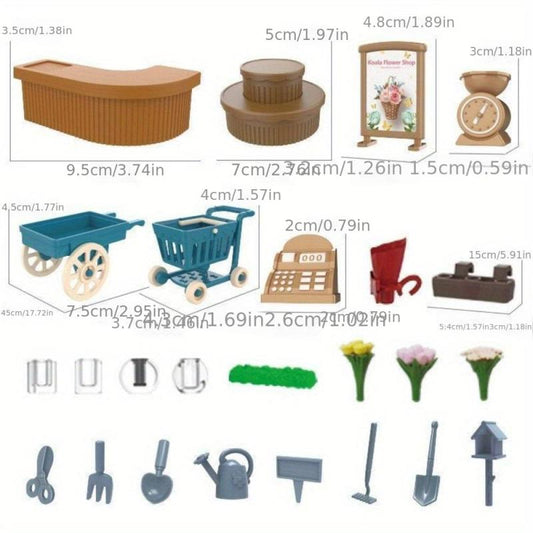 DIY Doll House Mini Furniture Model for Kids - Forest Animal Family Bakery