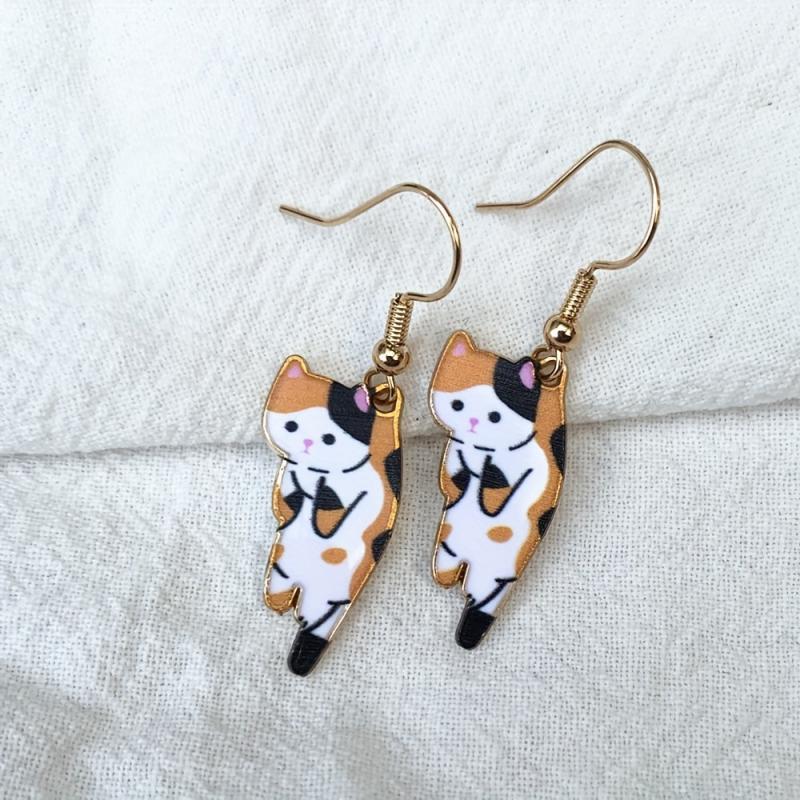 Cartoon Cat Ear Hook Earrings Jewelry Gift