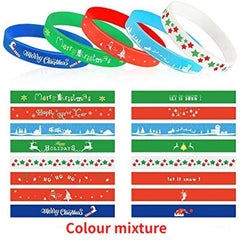 Christmas Props Silicone Wristbands 8 Patterns Rubber Wristband