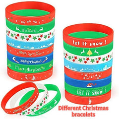 Christmas Props Silicone Wristbands 8 Patterns Rubber Wristband