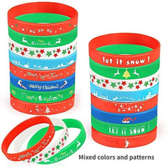 Christmas Props Silicone Wristbands 8 Patterns Rubber Wristband