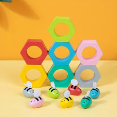 Kids Wooden Honeycomb Toy Montessori Recognition Teaching Aid