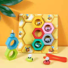 Kids Wooden Honeycomb Toy Montessori Recognition Teaching Aid