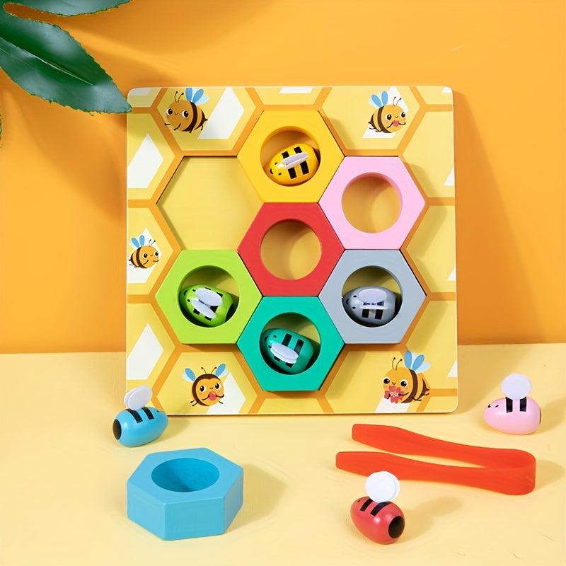 Kids Wooden Honeycomb Toy Montessori Recognition Teaching Aid
