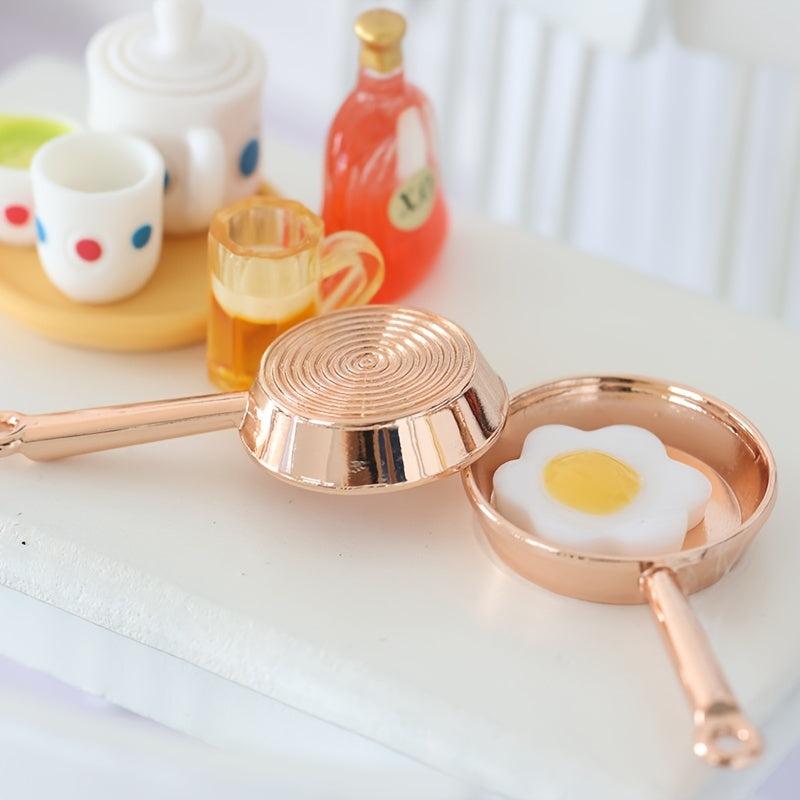 Mini Flat-bottomed Pot Doll House Accessories Small Furniture Kitchen Ornaments