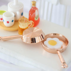Mini Flat-bottomed Pot Doll House Accessories Small Furniture Kitchen Ornaments