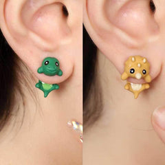 Dinosaur Earrings Mini Metal Funny Women's Accessories