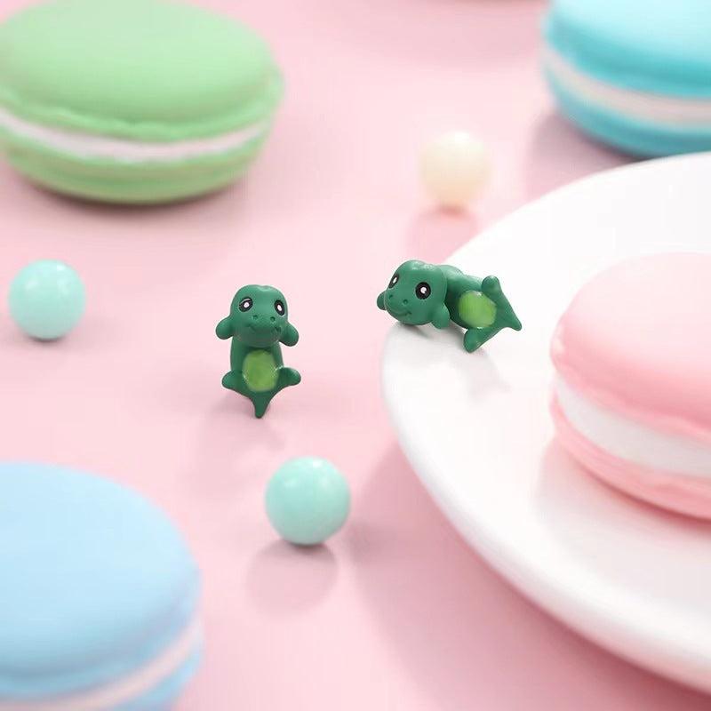 Dinosaur Earrings Mini Metal Funny Women's Accessories
