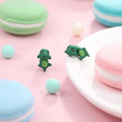 Dinosaur Earrings Mini Metal Funny Women's Accessories