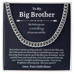 Big Bro Necklace Message Card Set Halloween Gift