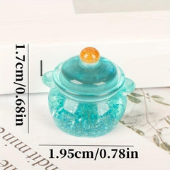 2pcs Dollhouse Micro Sequin Pots Kids DIY Decoration Kitchen Toys