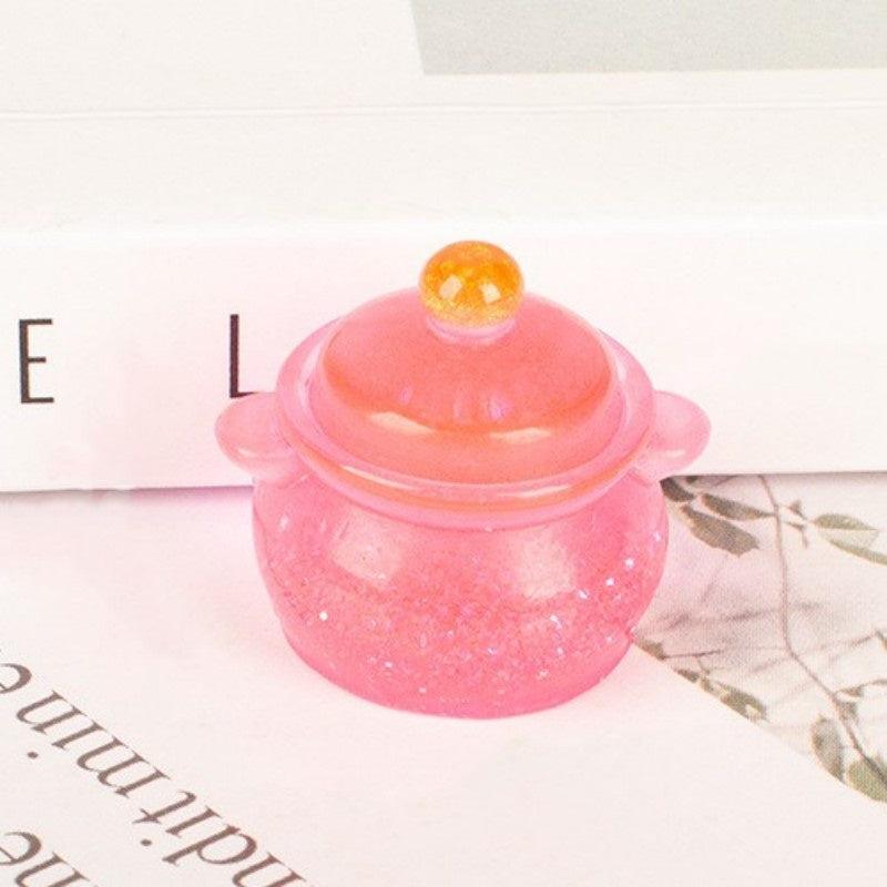 2pcs Dollhouse Micro Sequin Pots Kids DIY Decoration Kitchen Toys