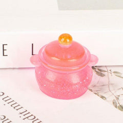 2pcs Dollhouse Micro Sequin Pots Kids DIY Decoration Kitchen Toys