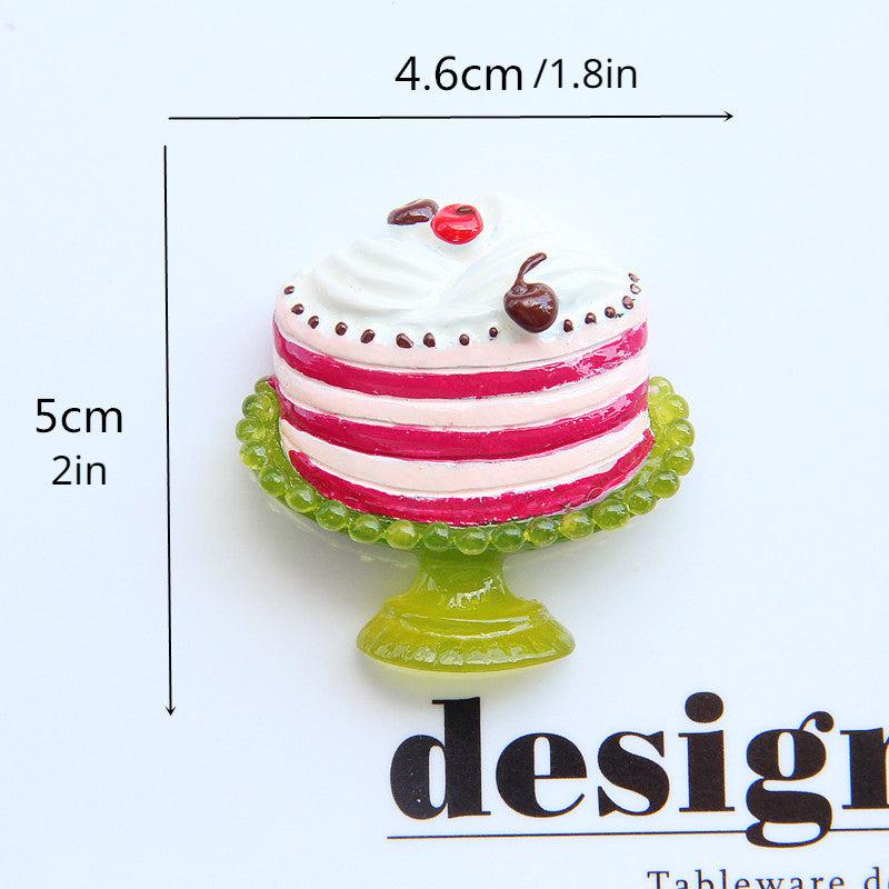 Mini Food Magnets Set - Croissant, Hamburger, Cake Resin DIY Kit