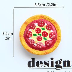 Mini Food Magnets Set - Croissant, Hamburger, Cake Resin DIY Kit