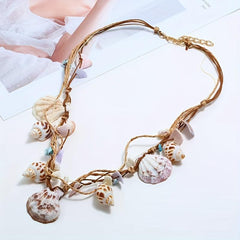Boho Style Shell Necklace Pendant Starfish Conch Tassel Women's Necklace