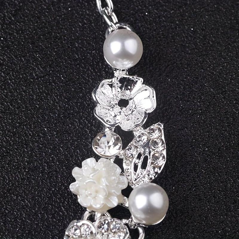 Bridal Set Chain Wedding Necklace Earrings Set Wedding Dress Jewelry