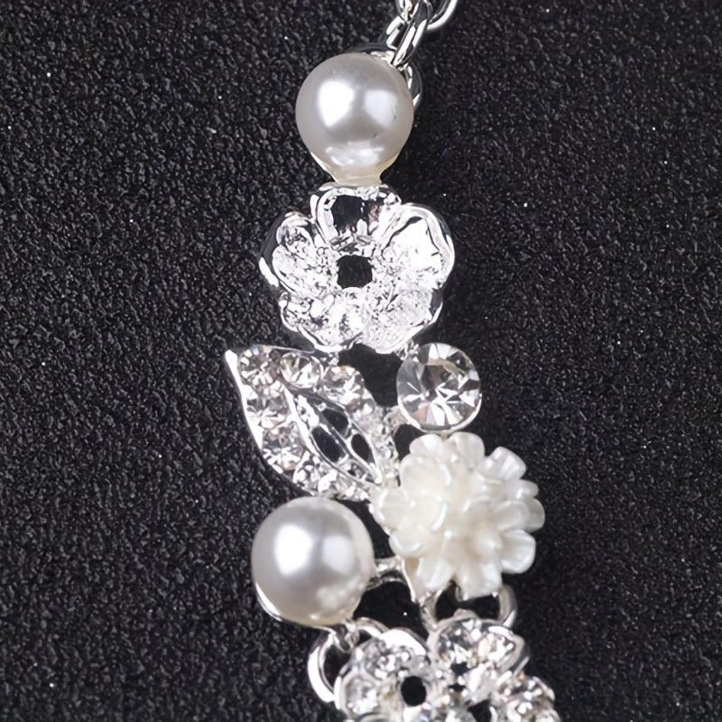 Bridal Set Chain Wedding Necklace Earrings Set Wedding Dress Jewelry