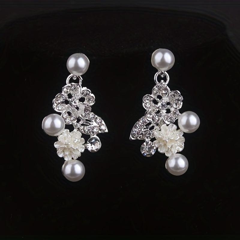 Bridal Set Chain Wedding Necklace Earrings Set Wedding Dress Jewelry