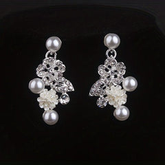 Bridal Set Chain Wedding Necklace Earrings Set Wedding Dress Jewelry