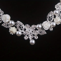Bridal Set Chain Wedding Necklace Earrings Set Wedding Dress Jewelry