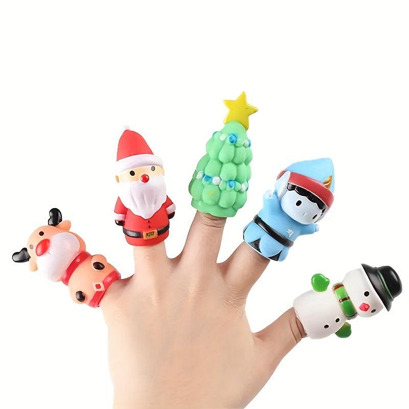 Christmas Finger Cover Enamel Mini Doll Toy Parent Child Interaction