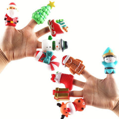 Christmas Finger Cover Enamel Mini Doll Toy Parent Child Interaction