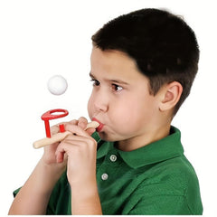 Wooden Ball Blowing Game for Kids - Lung Capacity Fun Game