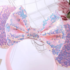 Sparkling Large Mouse Ears Headband Big Bow Hairband Ladies Party Head Band