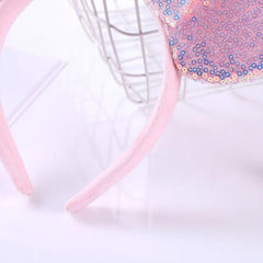 Sparkling Large Mouse Ears Headband Big Bow Hairband Ladies Party Head Band