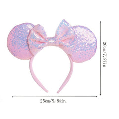Sparkling Large Mouse Ears Headband Big Bow Hairband Ladies Party Head Band