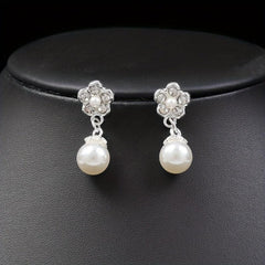 Candy Series Pearl Flower Necklace And Earring Set Wedding Jewelry