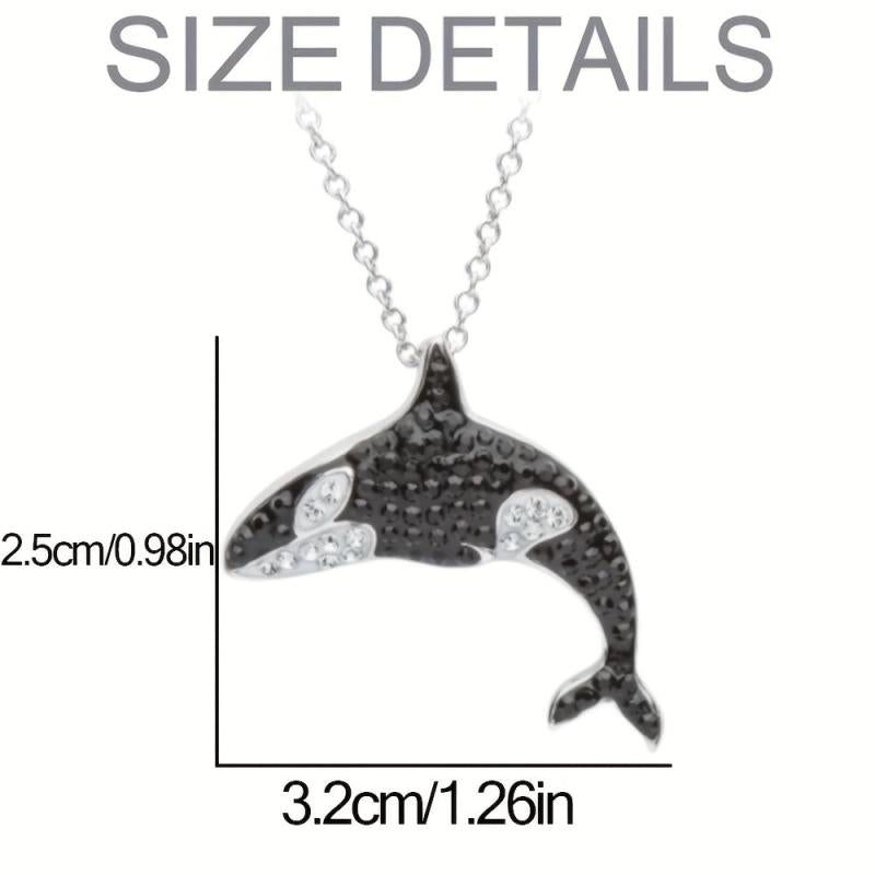 Rhinestone Killer Whale Pendant Necklace for Women