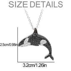 Rhinestone Killer Whale Pendant Necklace for Women