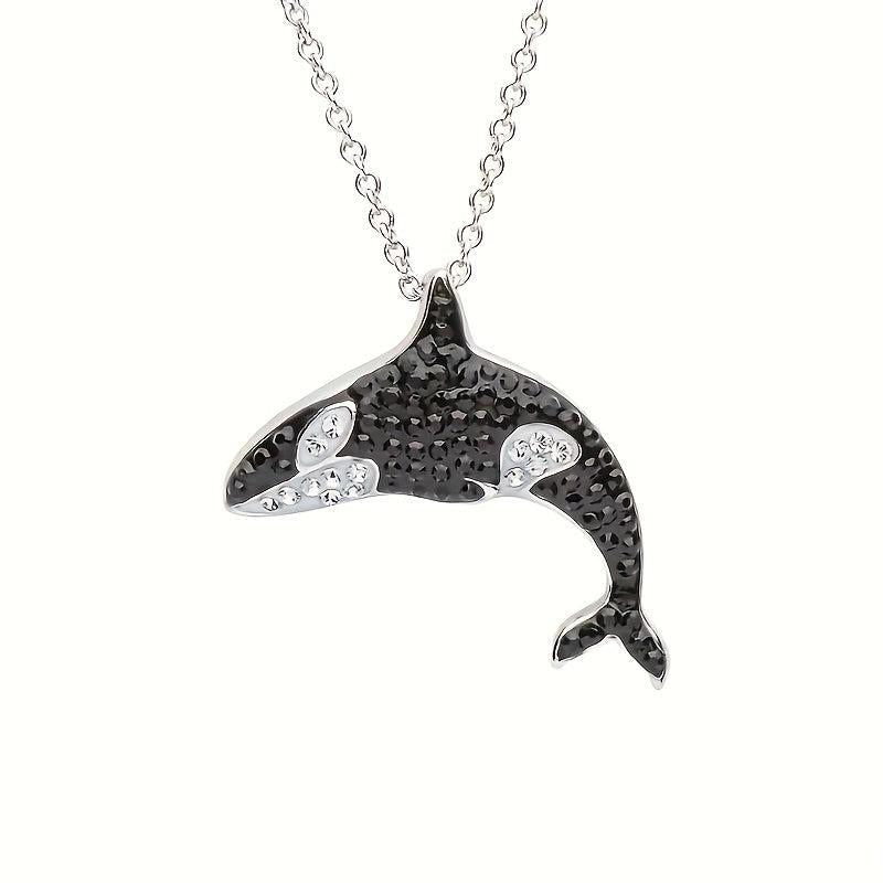Rhinestone Killer Whale Pendant Necklace for Women