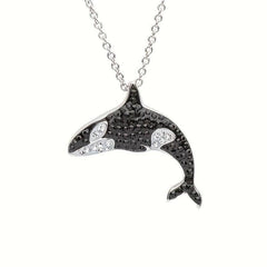 Rhinestone Killer Whale Pendant Necklace for Women