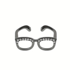 Mini Fidget Glasses Ring Hip Hop Funny Adjustable Couple Finger Ring