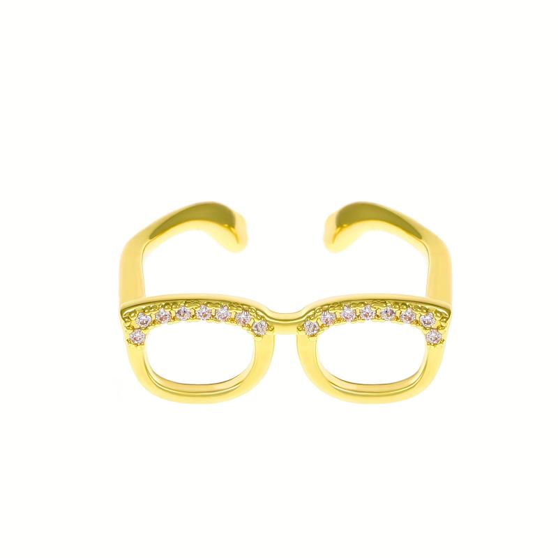 Mini Fidget Glasses Ring Hip Hop Funny Adjustable Couple Finger Ring
