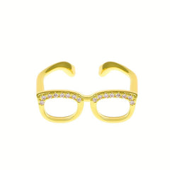 Mini Fidget Glasses Ring Hip Hop Funny Adjustable Couple Finger Ring