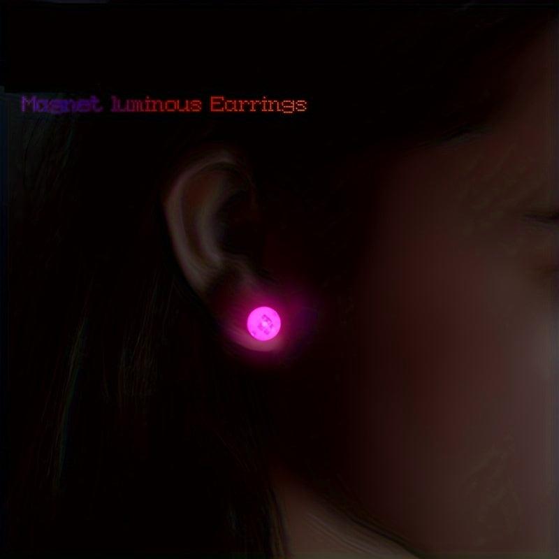 2PCS LED Magnet Earrings Party Colorful Earrings, No Ear Holes