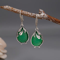 Vintage Water Drop Earrings Synthetic Gems Hook Earrings Anniversary Gift