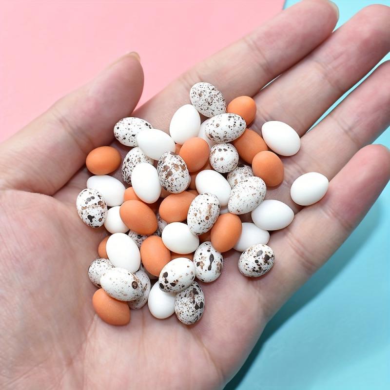 10pcs DIY Resin Egg Duck Quail Micro Food Play Mini Model Toy