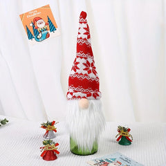 Christmas Wine Bottle Caps Decoration Knitted Red Wine Bags