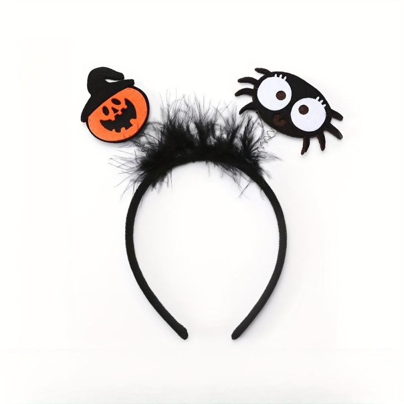 Halloween Pumpkin Ghost Feather Hair Hoop Party Head Hoop