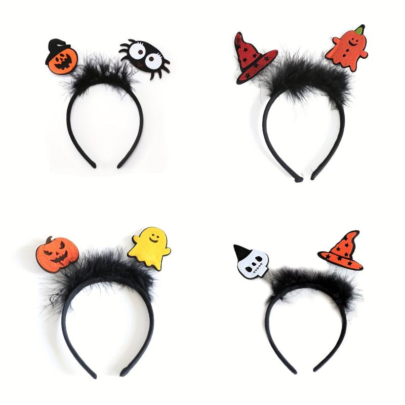 Halloween Pumpkin Ghost Feather Hair Hoop Party Head Hoop